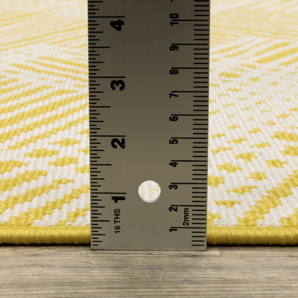 Oriental Weavers Havana HAV08 Yellow Rectangle Indoor/Outdoor Area Rug Geometric Pattern-