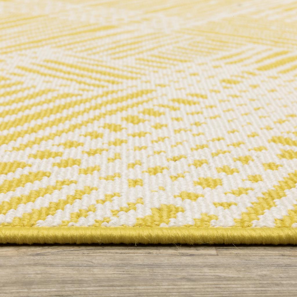 Oriental Weavers Havana HAV08 Yellow Rectangle Indoor/Outdoor Area Rug Geometric Pattern-