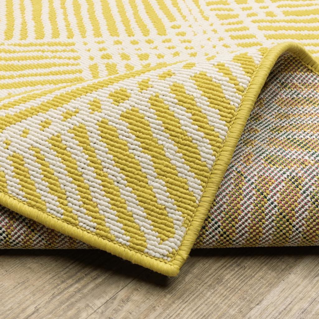 Oriental Weavers Havana HAV08 Yellow Rectangle Indoor/Outdoor Area Rug Geometric Pattern-