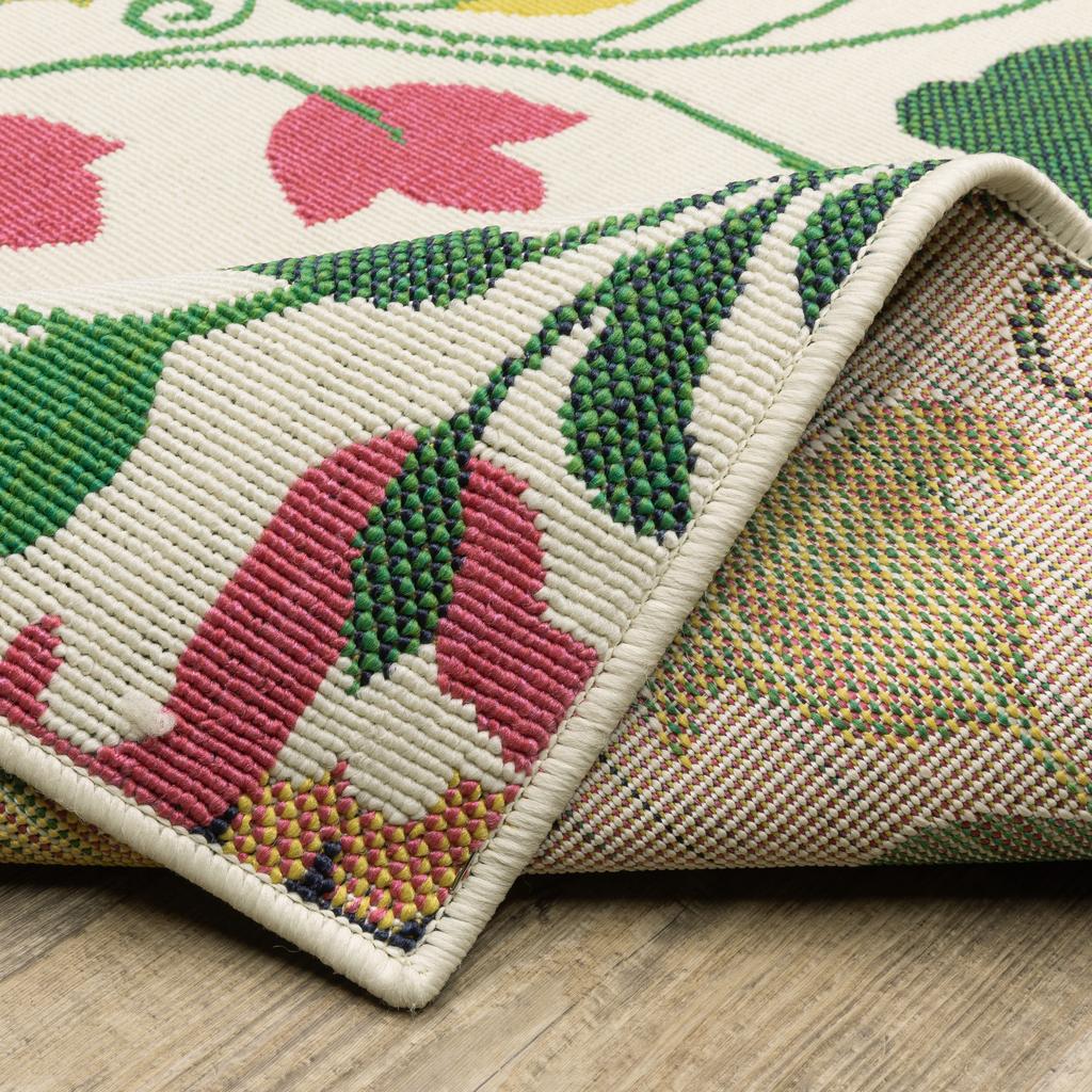 Oriental Weavers Havana HAV10 Ivory Rectangle Indoor/Outdoor Area Rug Botanical Pattern-