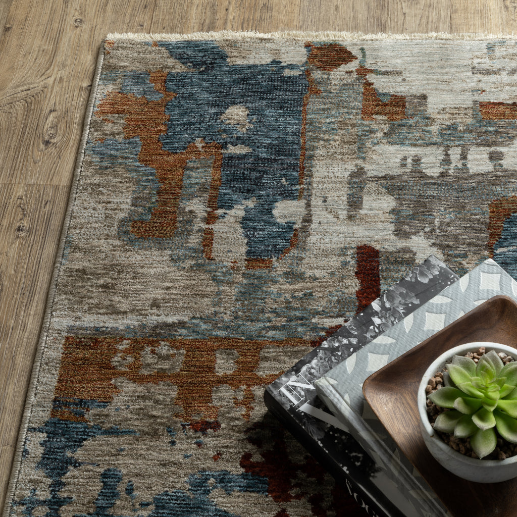 Oriental Weavers Hayden HAY02 Multicolor Rectangle Indoor Area Rug - Stain Resistant Abstract Rug-