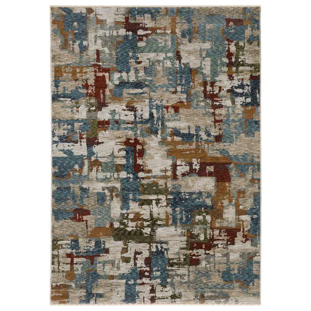 Oriental Weavers Hayden HAY02 Multicolor Rectangle Indoor Area Rug - Stain Resistant Abstract Rug-