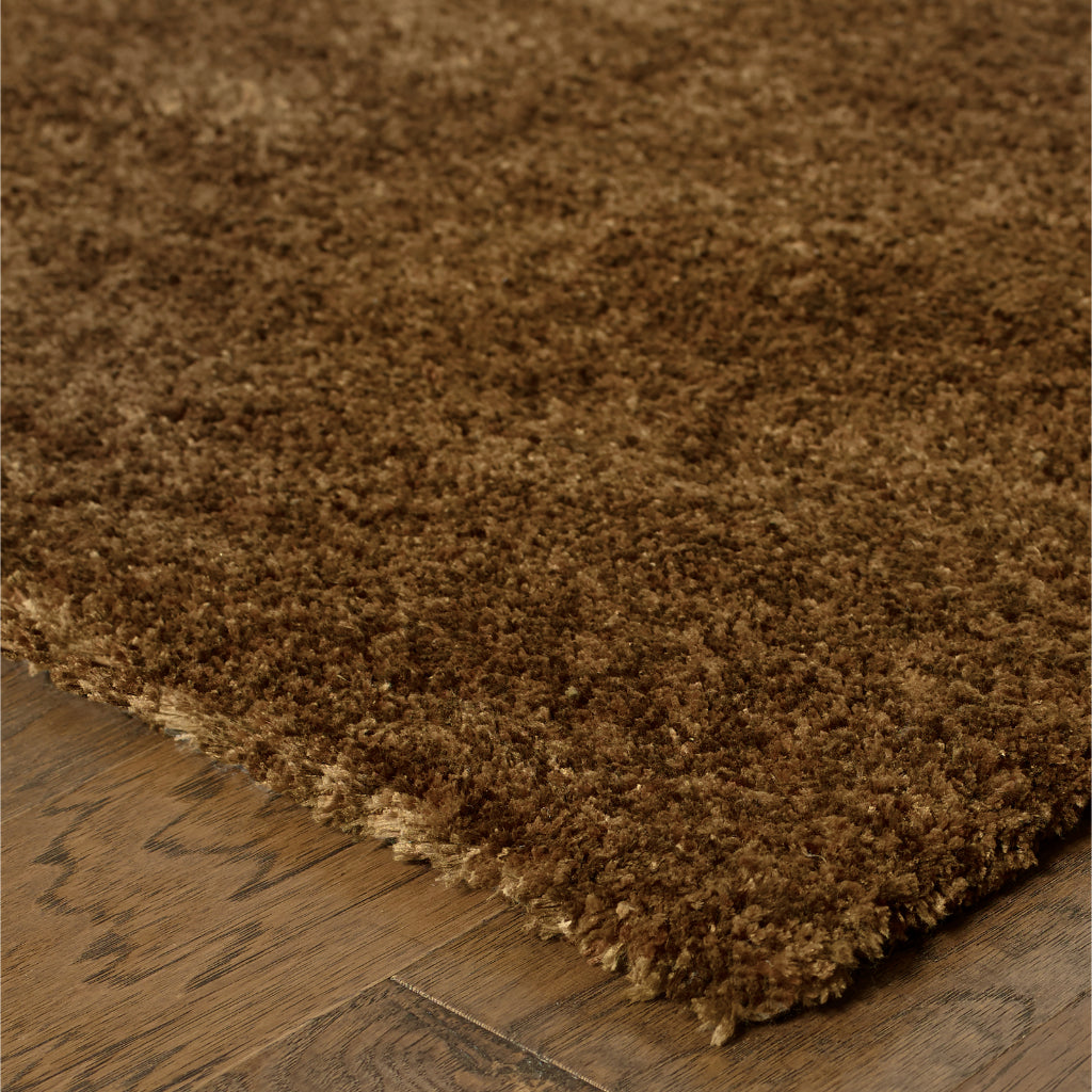 Oriental Weavers Heavenly 73404 Brown Rectangle Indoor Area Rug - Cozy Stain Resistant Hand Tufted Shag Rug-