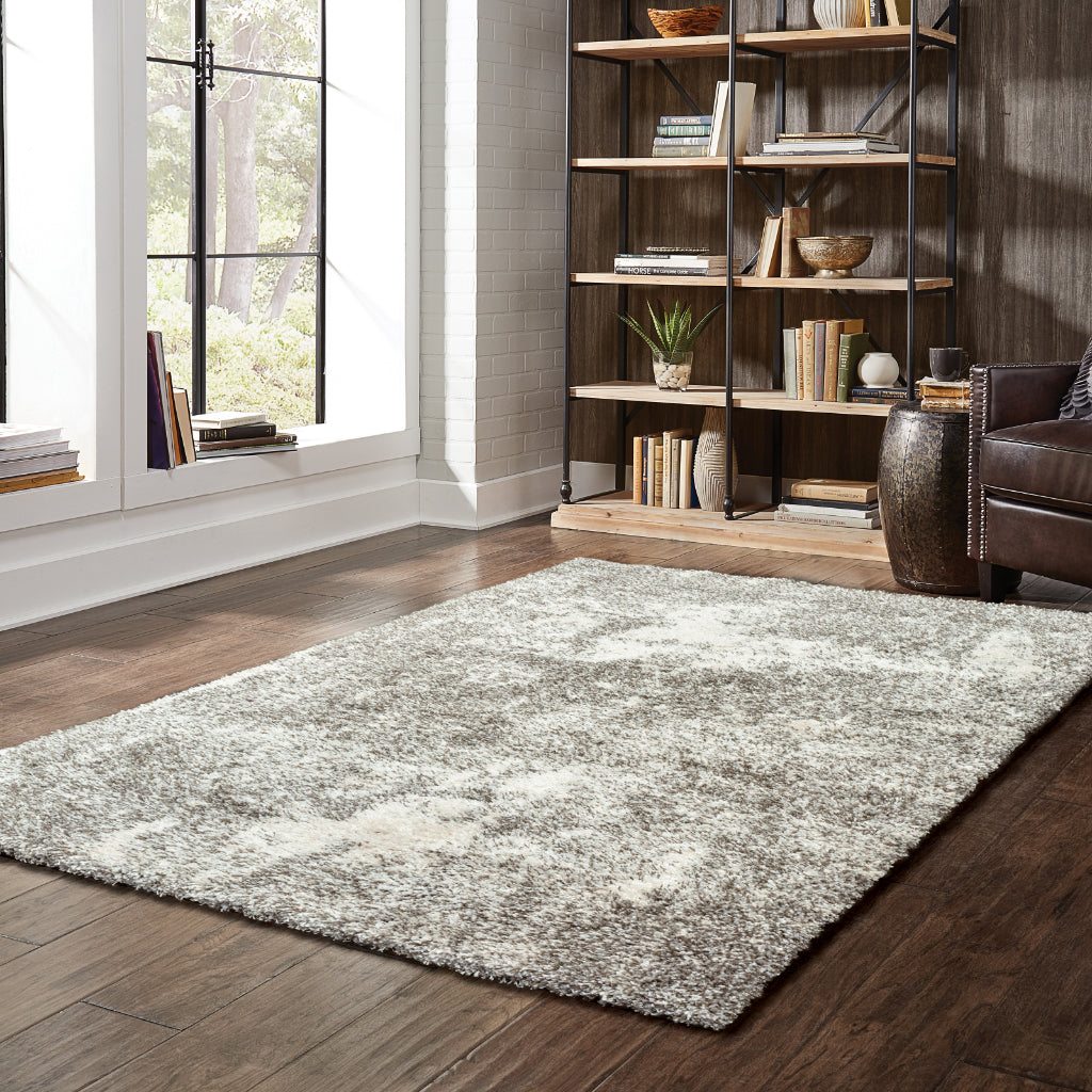 Oriental Weavers Henderson 5503H Gray Rectangle Indoor Area Rug - Luxurious Stain Resistant Shag Rug with Abstract Design-