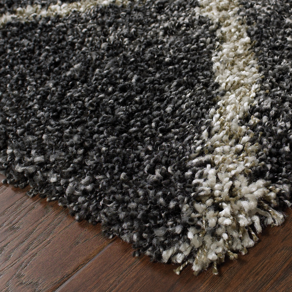 Oriental Weavers Henderson 090K1 Gray Rectangle Indoor Area Rug - Luxurious Stain Resistant Shag Rug with Geometric Design