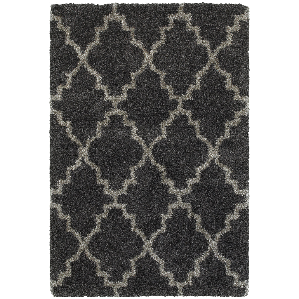 Oriental Weavers Henderson 092K1 Gray Rectangle Indoor Area Rug - Luxurious Stain Resistant Shag Rug with Geometric Design