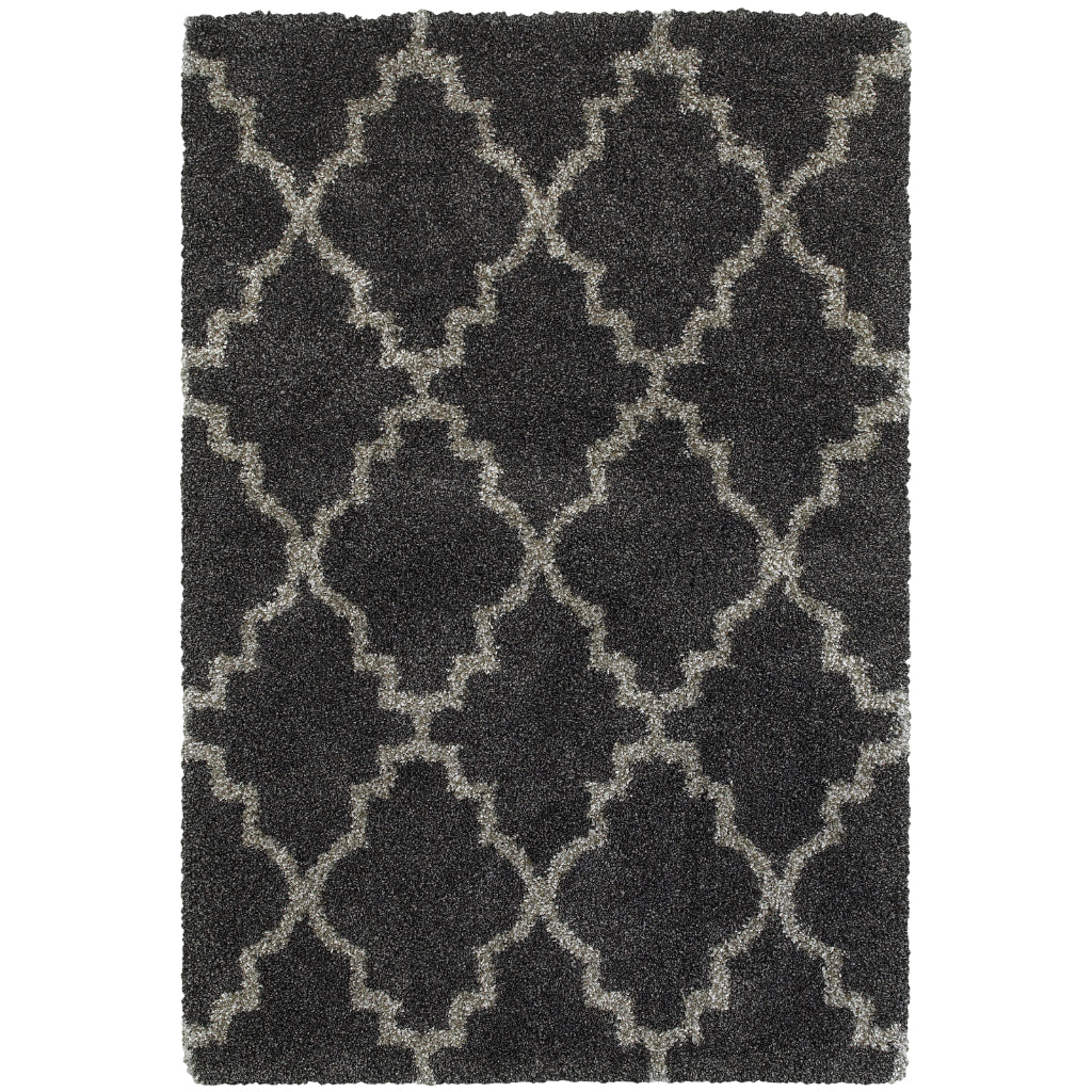 Oriental Weavers Henderson 092K1 Gray Rectangle Indoor Area Rug - Luxurious Stain Resistant Shag Rug with Geometric Design-