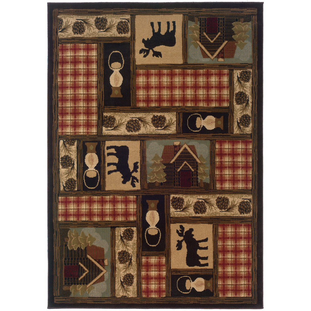 Oriental Weavers Hudson 1067A Multicolor Rectangle Indoor Area Rug - Elegant Stain Resistant Novelty Style Rug