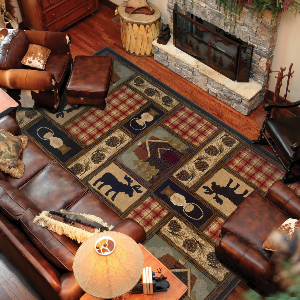 Oriental Weavers Hudson 1067A Multicolor Rectangle Indoor Area Rug - Elegant Stain Resistant Novelty Style Rug