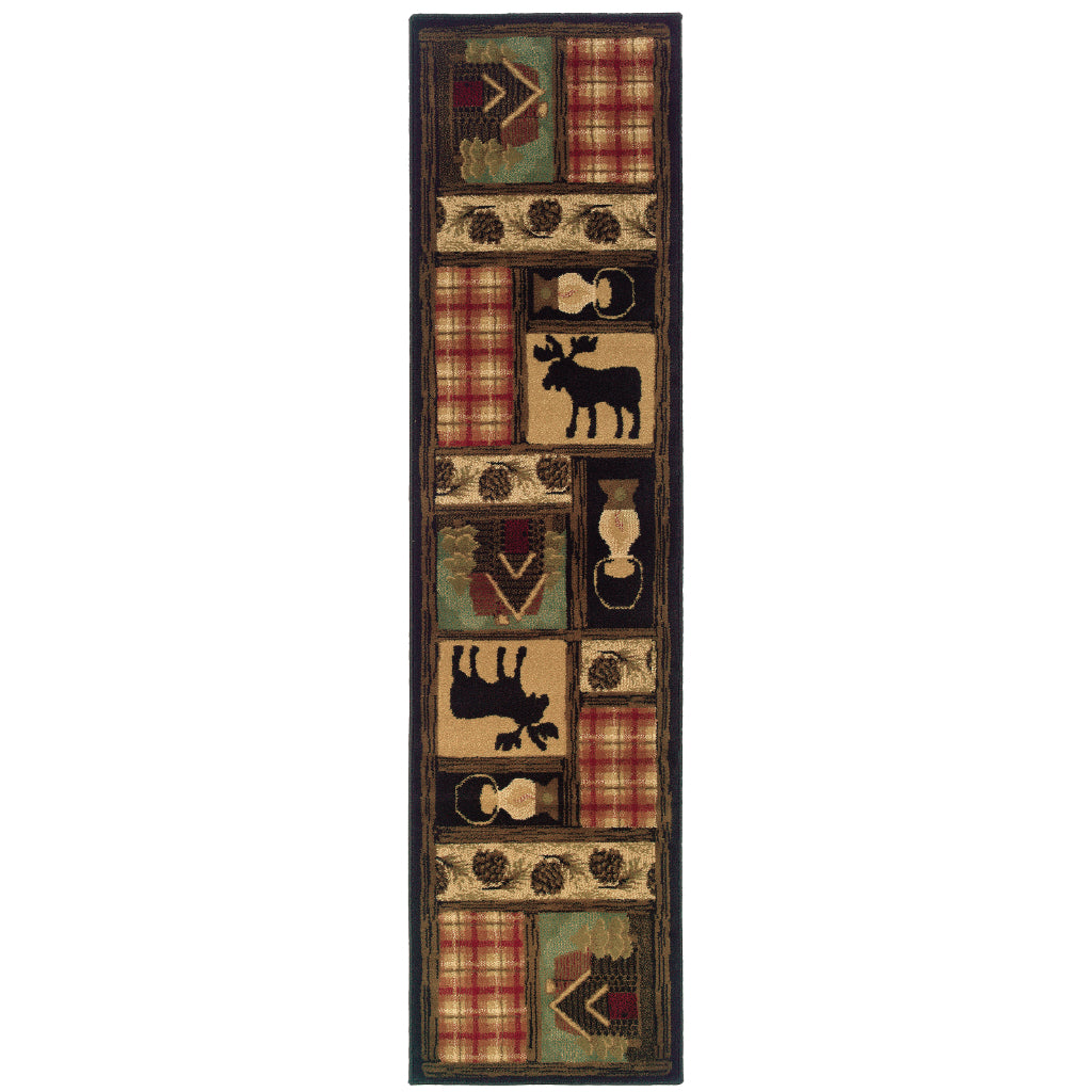 Oriental Weavers Hudson 1067A Multicolor Rectangle Indoor Runner - Elegant Stain Resistant Novelty Style Rug