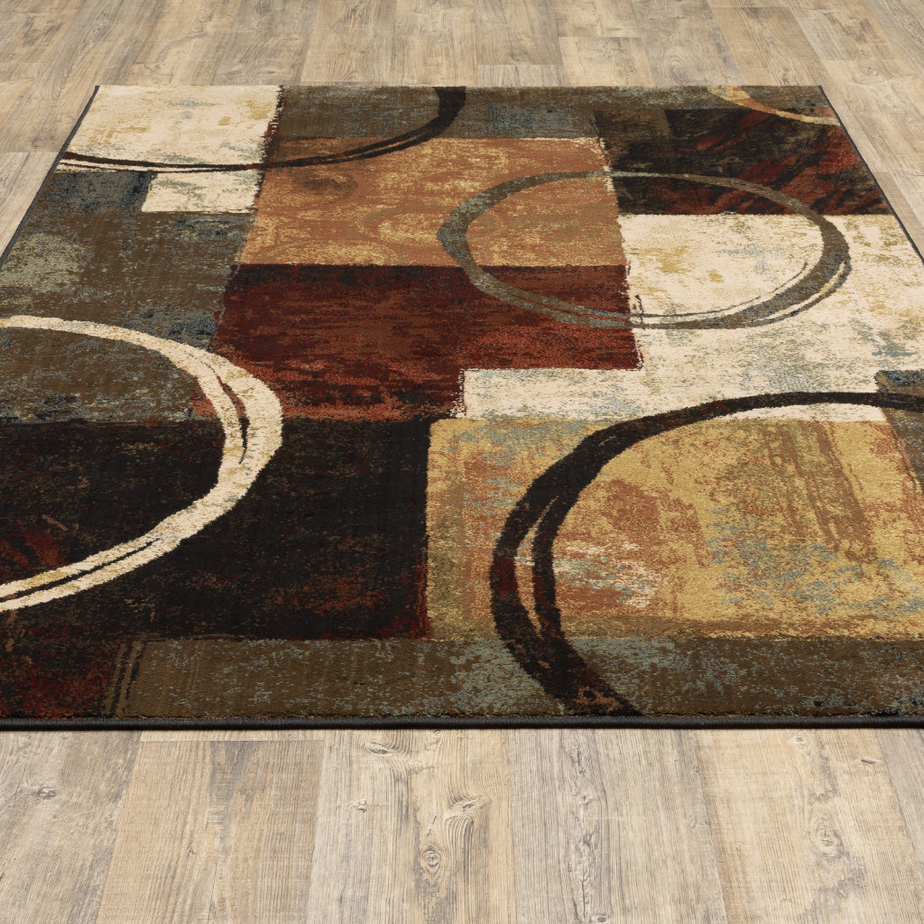 Oriental Weavers Hudson 2544B Multicolor Rectangle Indoor Area Rug - Elegant Stain Resistant Geometric Rug
