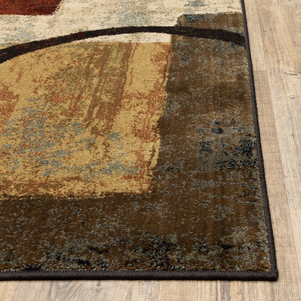 Oriental Weavers Hudson 2544B Multicolor Rectangle Indoor Area Rug - Elegant Stain Resistant Geometric Rug