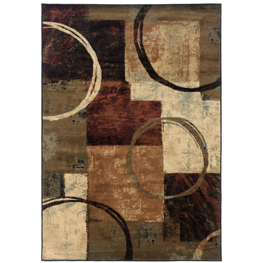 Oriental Weavers Hudson 2544B Multicolor Rectangle Indoor Area Rug - Elegant Stain Resistant Geometric Rug