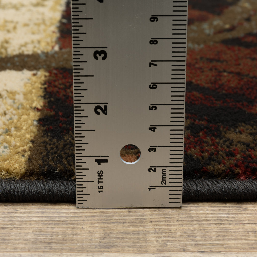 Oriental Weavers Hudson 2544B Multicolor Round Indoor Area Rug - Elegant Stain Resistant Geometric Dinning Room Rug-