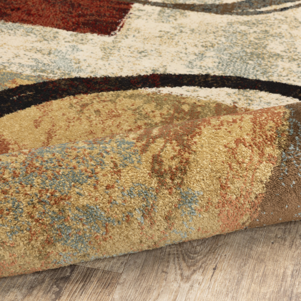 Oriental Weavers Hudson 2544B Multicolor Rectangle Indoor Area Rug - Elegant Stain Resistant Geometric Rug