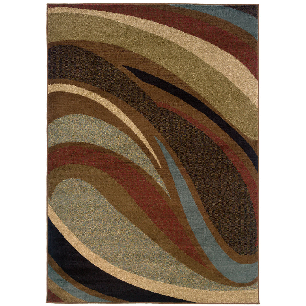 Oriental Weavers Hudson 2666F Multicolor Rectangle Indoor Area Rug - Elegant Stain Resistant Abstract Style  Rug