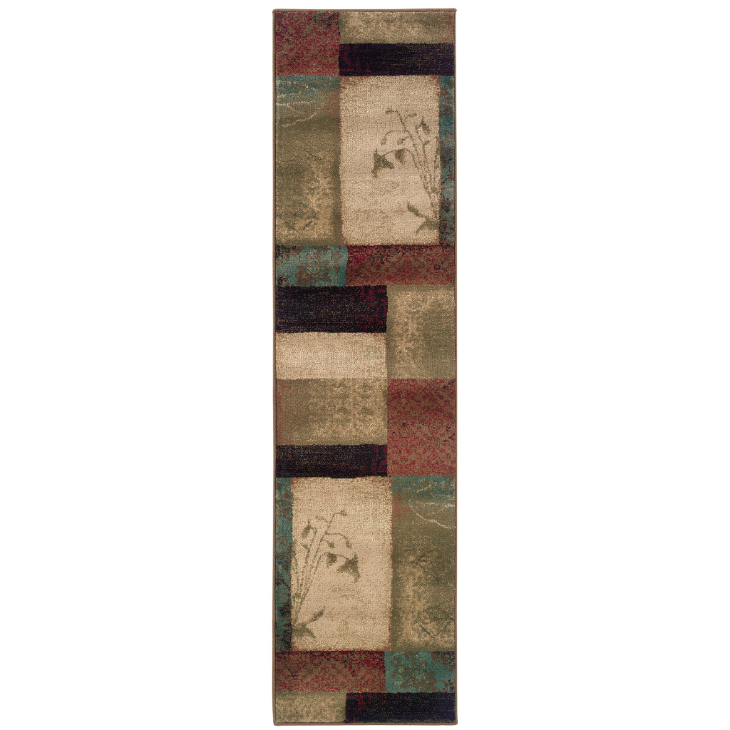 Oriental Weavers Hudson 040A1 Multicolor Rectangle Indoor Runner - Elegant Stain Resistant Geometric Rug