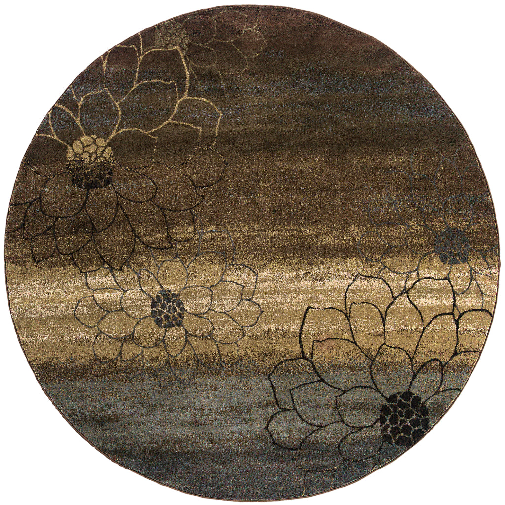 Oriental Weavers Hudson 074A1 Multicolor Round Indoor Area Rug - Elegant Stain Resistant Contemporary Dinning Room Rug-