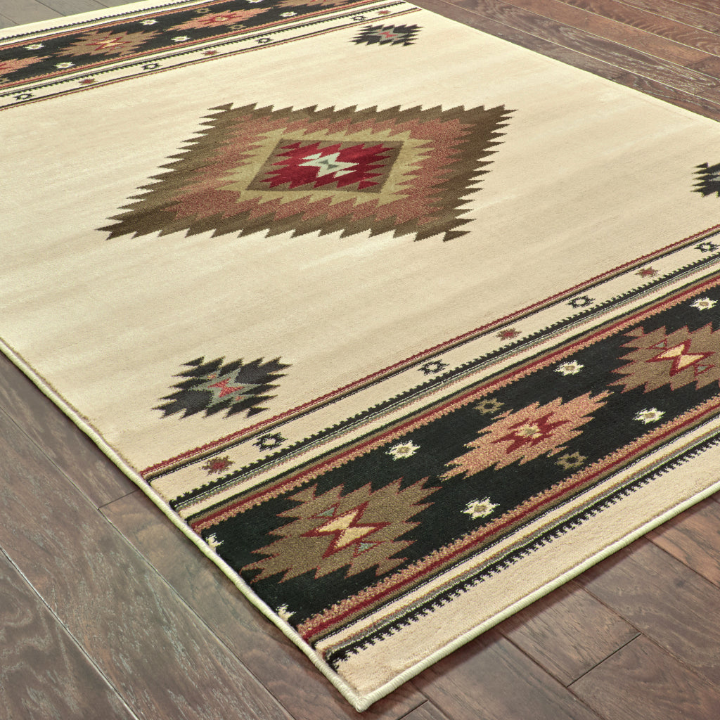 Oriental Weavers Hudson 087I1 Multicolor Rectangle Indoor Area Rug - Elegant Stain Resistant Tribal Style Rug