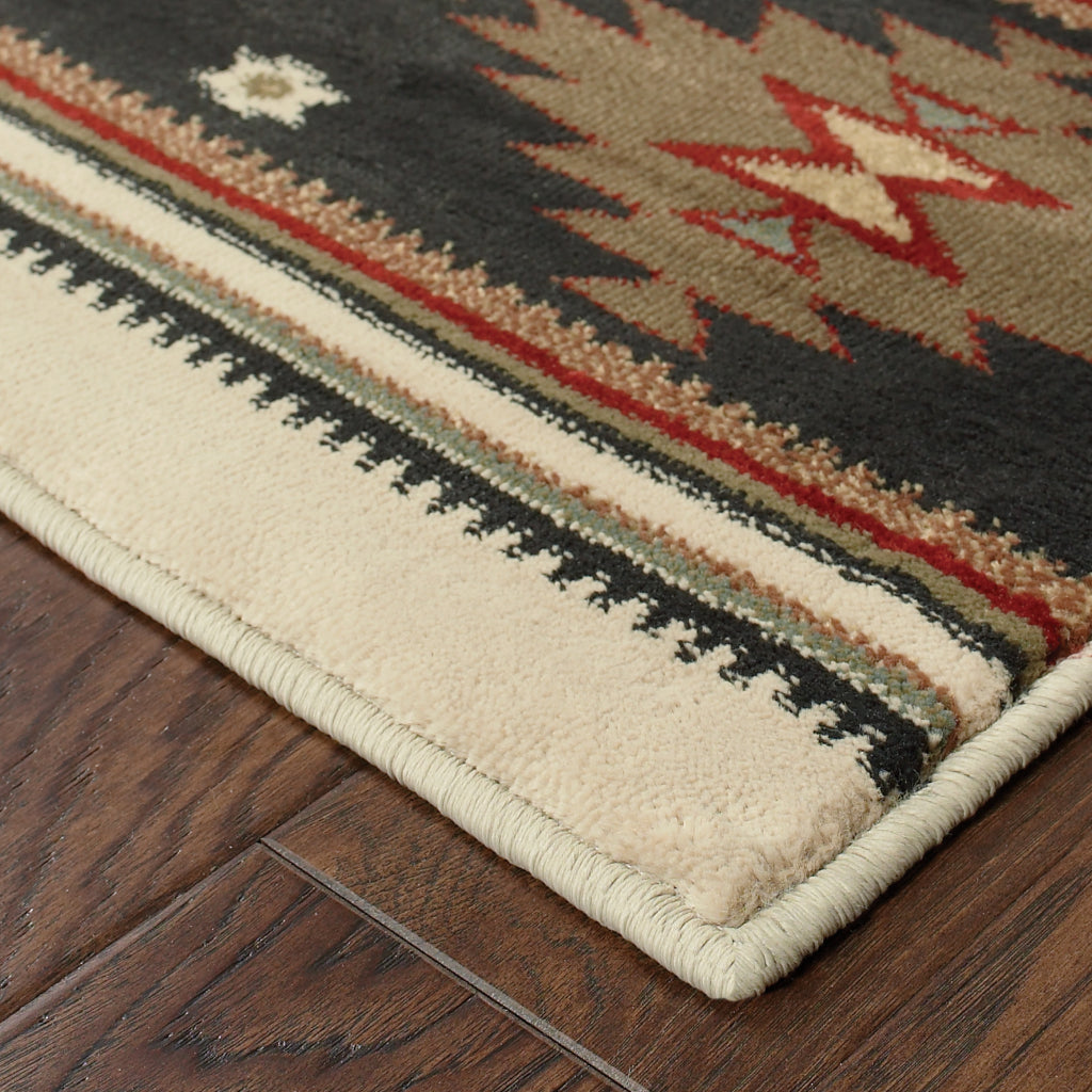 Oriental Weavers Hudson 087I1 Multicolor Rectangle Indoor Area Rug - Elegant Stain Resistant Tribal Style Rug