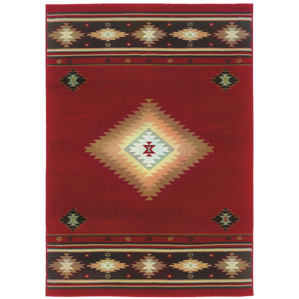 Oriental Weavers Hudson 087K1 Multicolor Rectangle Indoor Area Rug - Elegant Stain Resistant Tribal Style Rug