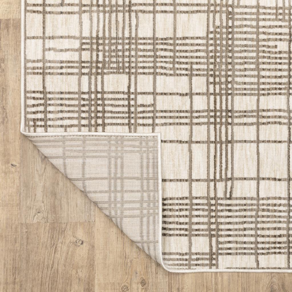 Oriental Weavers Hunter HNT01 Ivory Rectangle Indoor Runner Geometric Pattern-