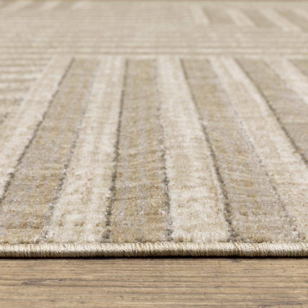 Oriental Weavers Hunter HNT03 Beige Rectangle Indoor Area Rug Geometric Pattern-