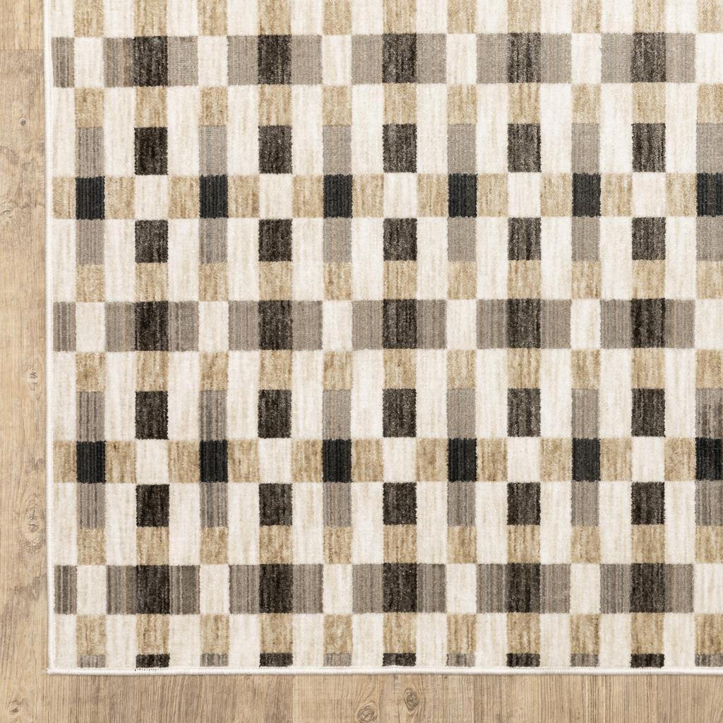 Oriental Weavers Hunter HNT05 Black Rectangle Indoor Runner Geometric Pattern-