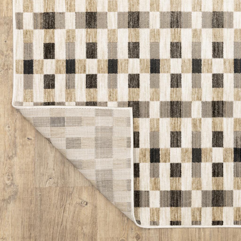 Oriental Weavers Hunter HNT05 Black Rectangle Indoor Runner Geometric Pattern-