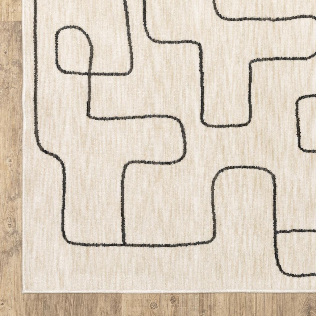 Oriental Weavers Hunter HNT06 Beige Rectangle Indoor Area Rug Abstract Pattern-