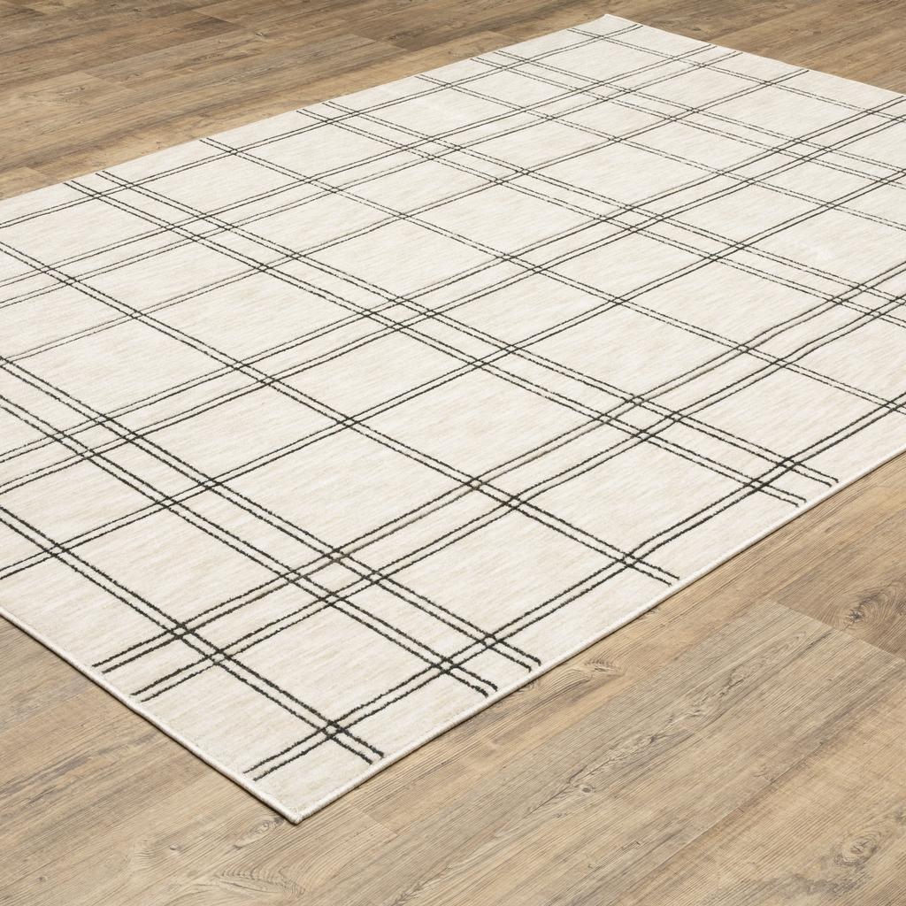 Oriental Weavers Hunter HNT07 Beige Rectangle Indoor Area Rug Geometric Pattern-