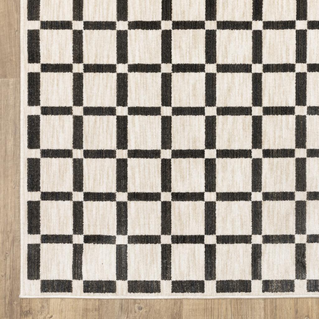 Oriental Weavers Hunter HNT08 Beige Rectangle Indoor Area Rug Geometric Pattern-