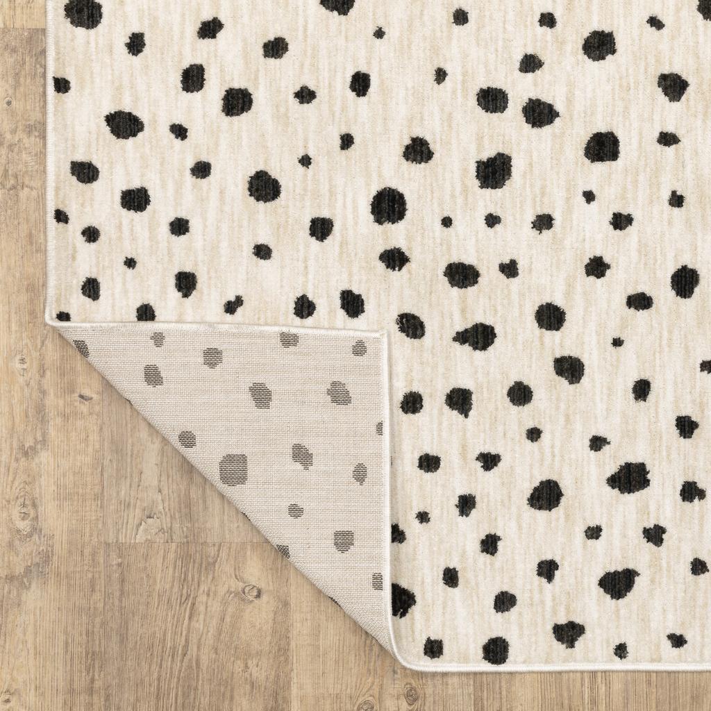 Oriental Weavers Hunter HNT09 Beige Rectangle Indoor Area Rug Dots Pattern-