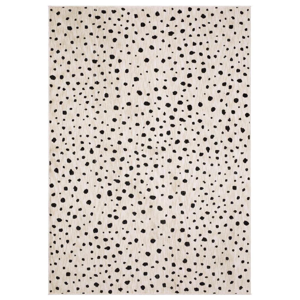 Oriental Weavers Hunter HNT09 Beige Rectangle Indoor Area Rug Dots Pattern-