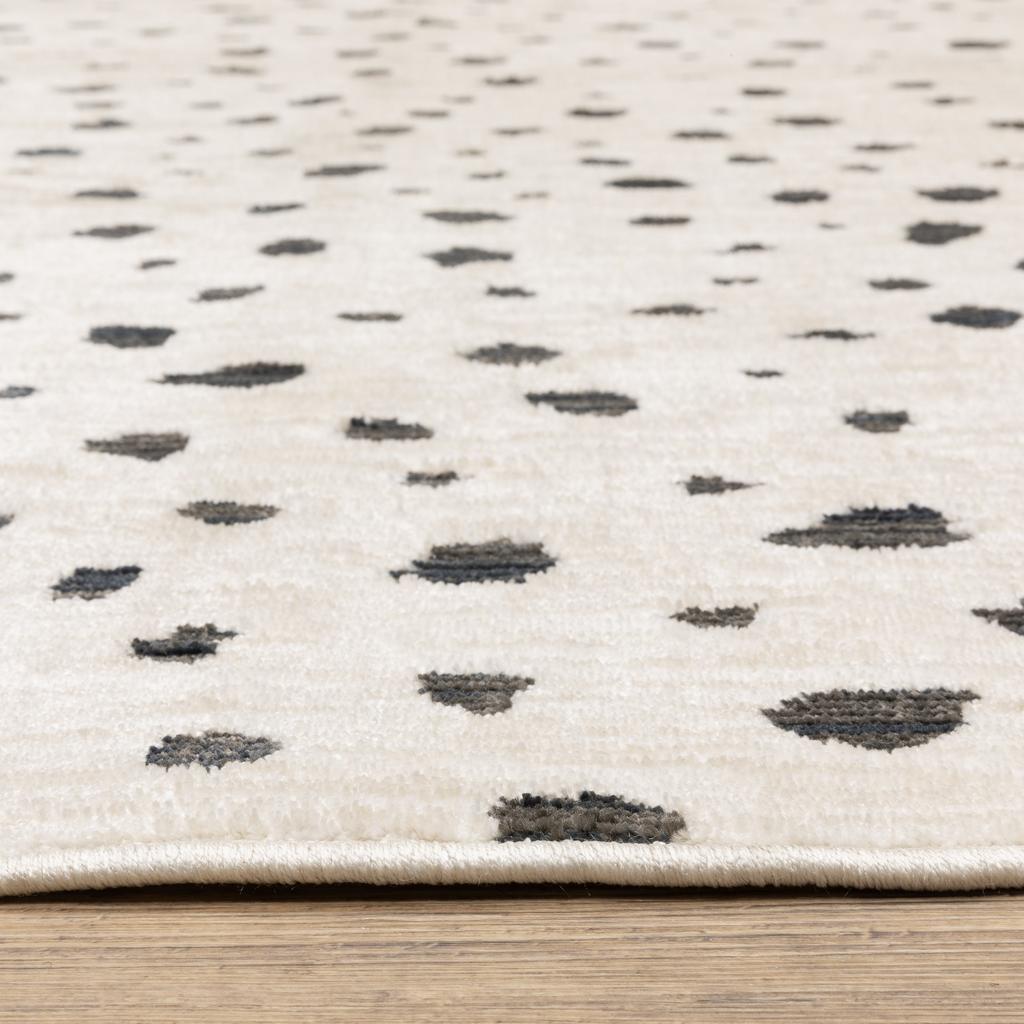 Oriental Weavers Hunter HNT09 Beige Rectangle Indoor Area Rug Dots Pattern-