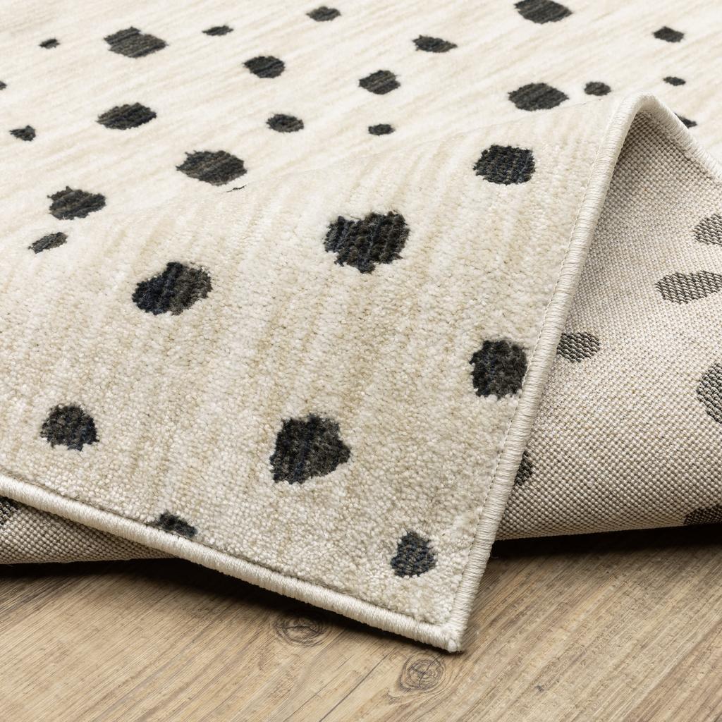 Oriental Weavers Hunter HNT09 Beige Rectangle Indoor Runner Dots Pattern-