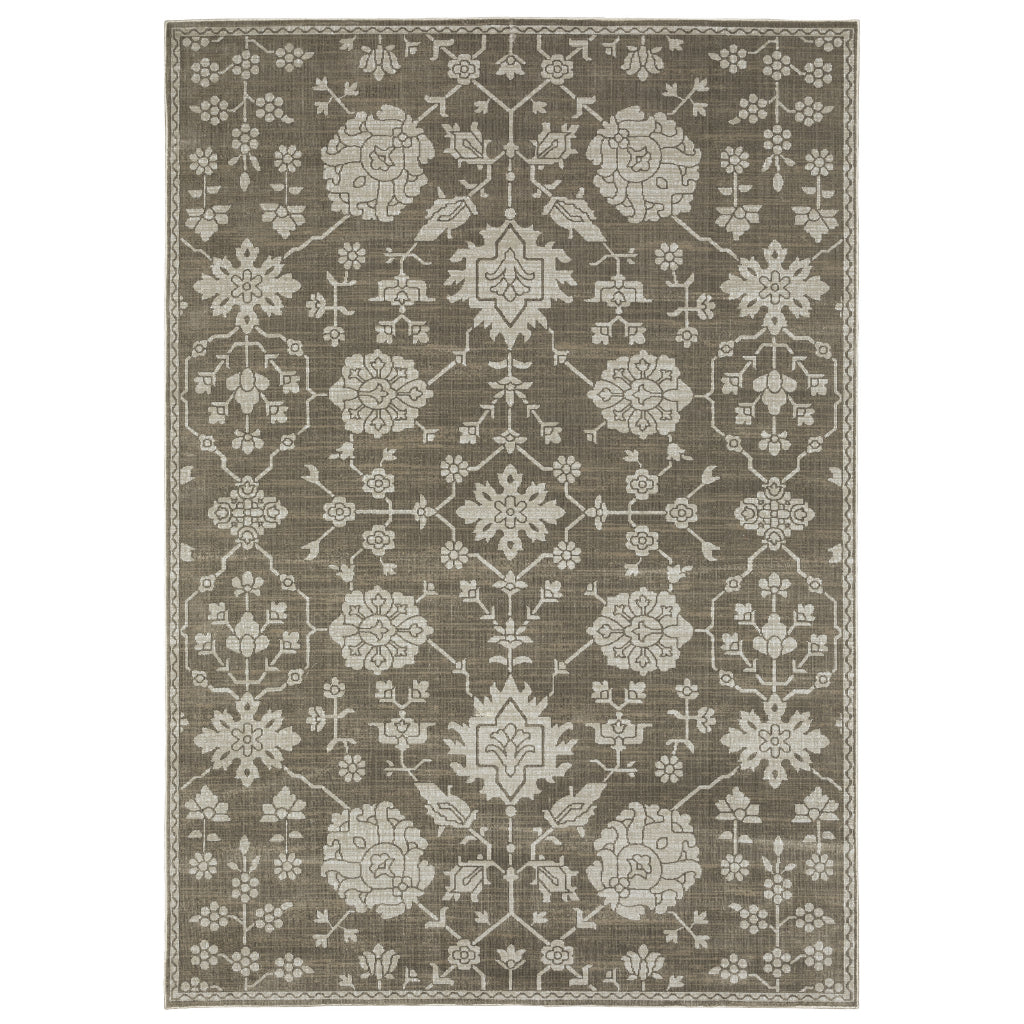 Oriental Weavers Intrigue INT01 Gray Rectangle Indoor Area Rug - Traditional Stain Resistant Low Pile Rug