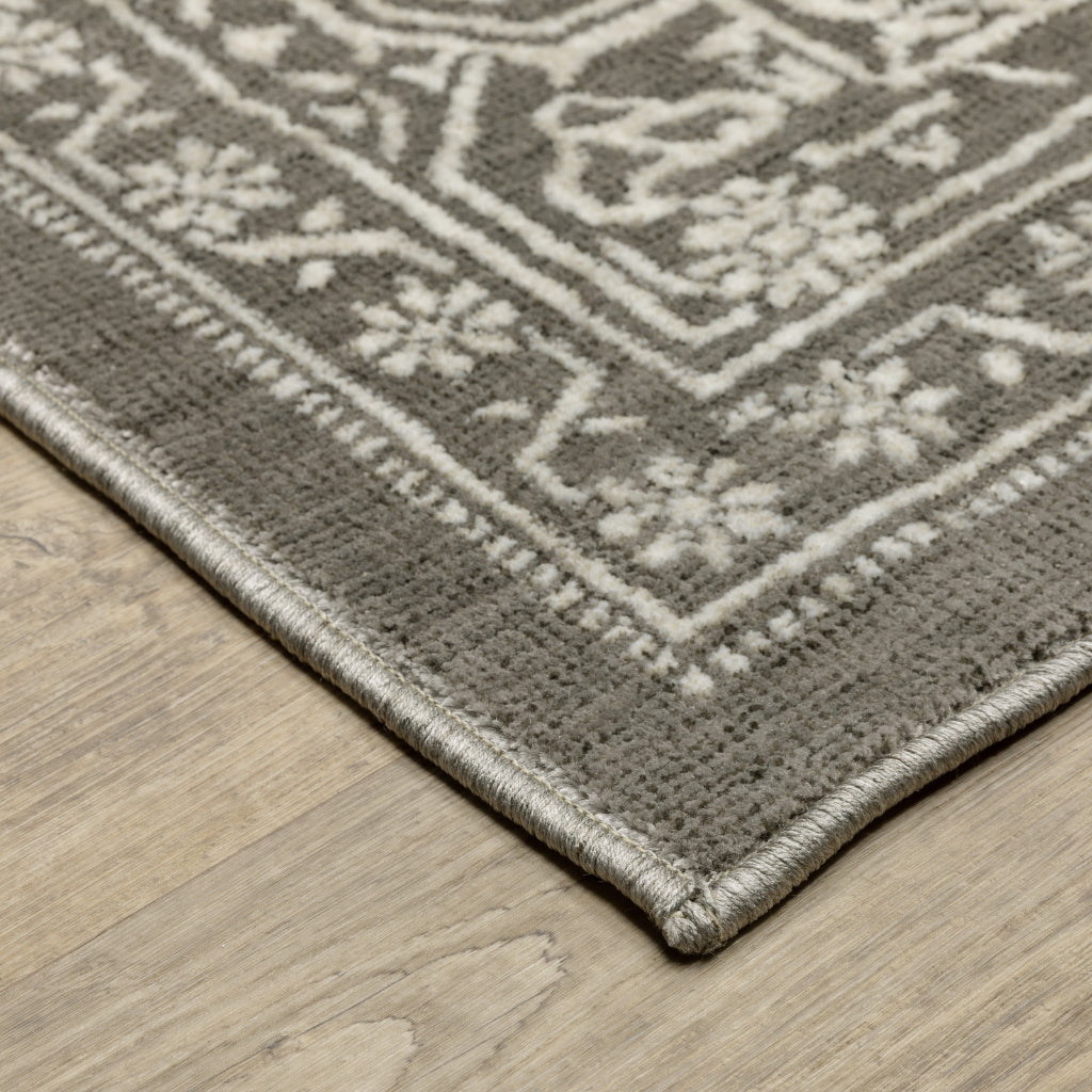 Oriental Weavers Intrigue INT04 Gray Rectangle Indoor Area Rug - Traditional Stain Resistant Low Pile Rug-