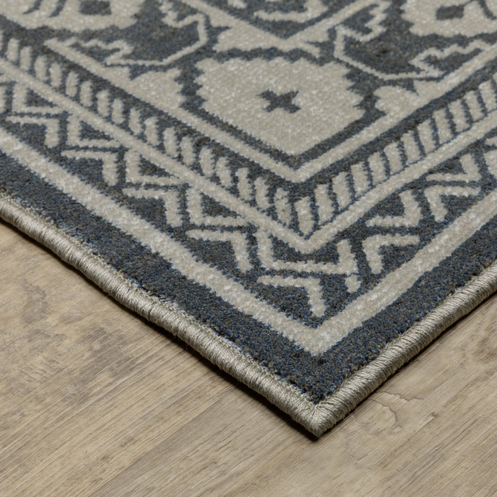 Oriental Weavers Intrigue INT05 Blue Rectangle Indoor Area Rug - Traditional Stain Resistant Low Pile Rug-