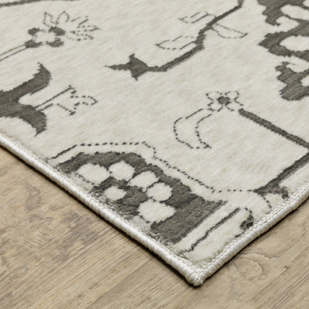 Oriental Weavers Intrigue INT08 Ivory Rectangle Indoor Area Rug - Traditional Stain Resistant Low Pile Rug