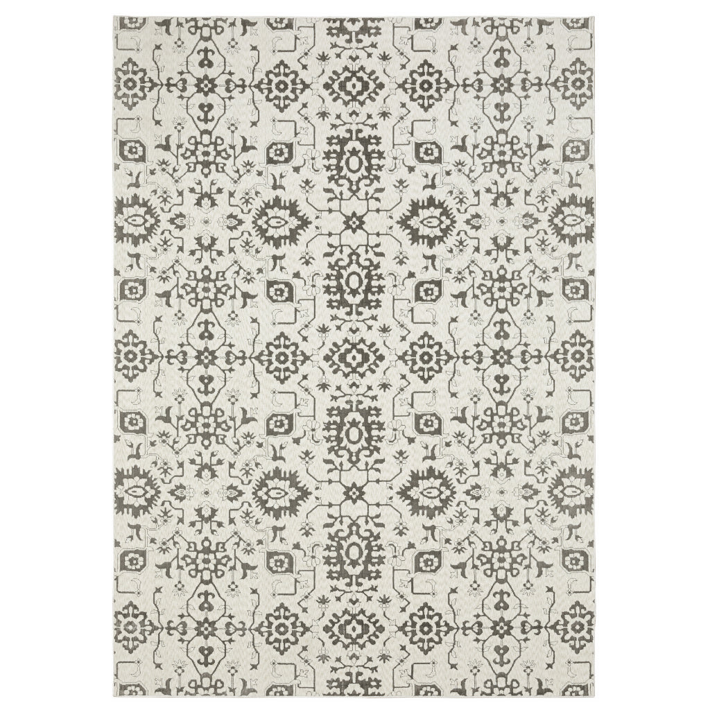 Oriental Weavers Intrigue INT08 Ivory Rectangle Indoor Area Rug - Traditional Stain Resistant Low Pile Rug