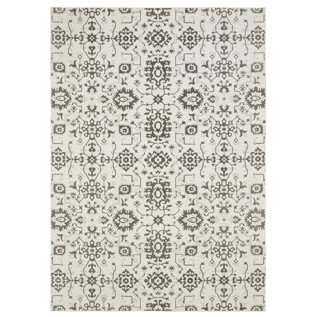 Oriental Weavers Intrigue INT08 Ivory Rectangle Indoor Area Rug - Traditional Stain Resistant Low Pile Rug-