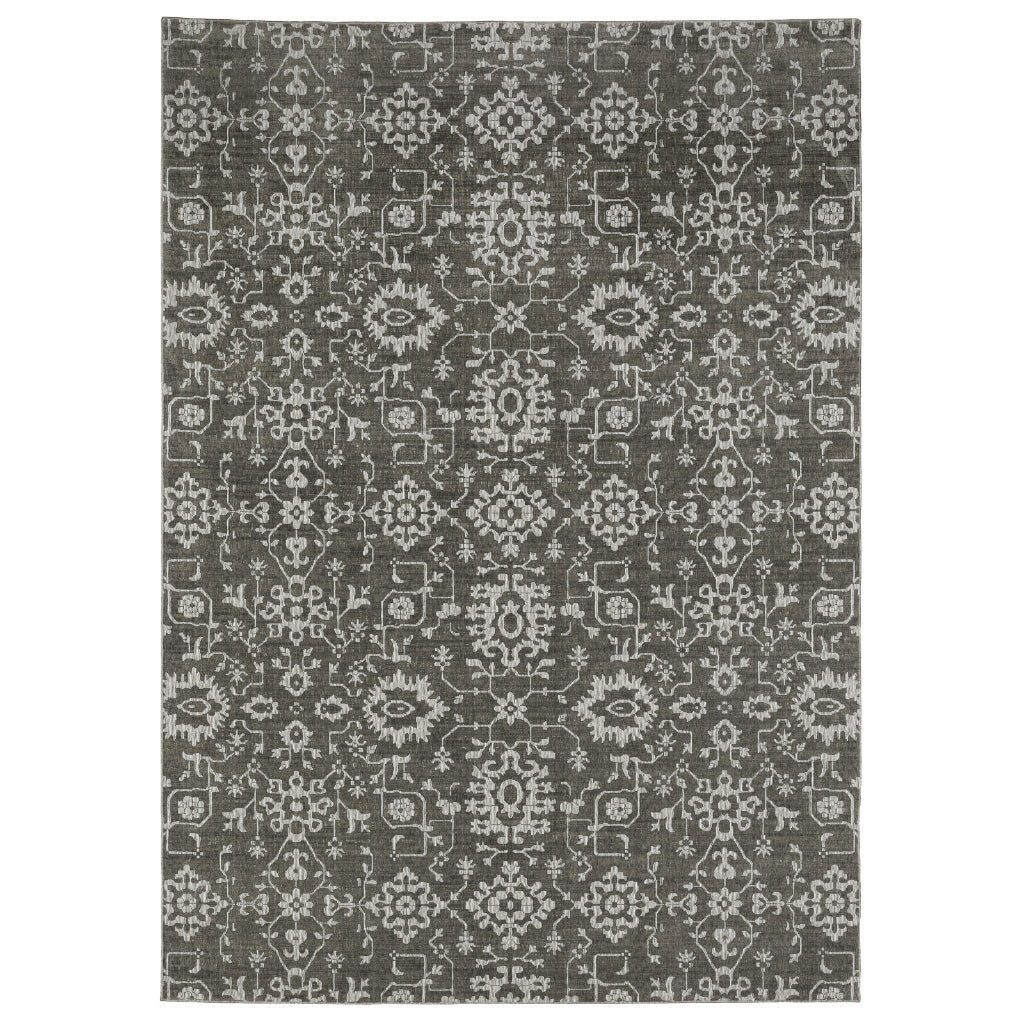Oriental Weavers Intrigue INT09 Gray Rectangle Indoor Area Rug - Traditional Stain Resistant Low Pile Rug-
