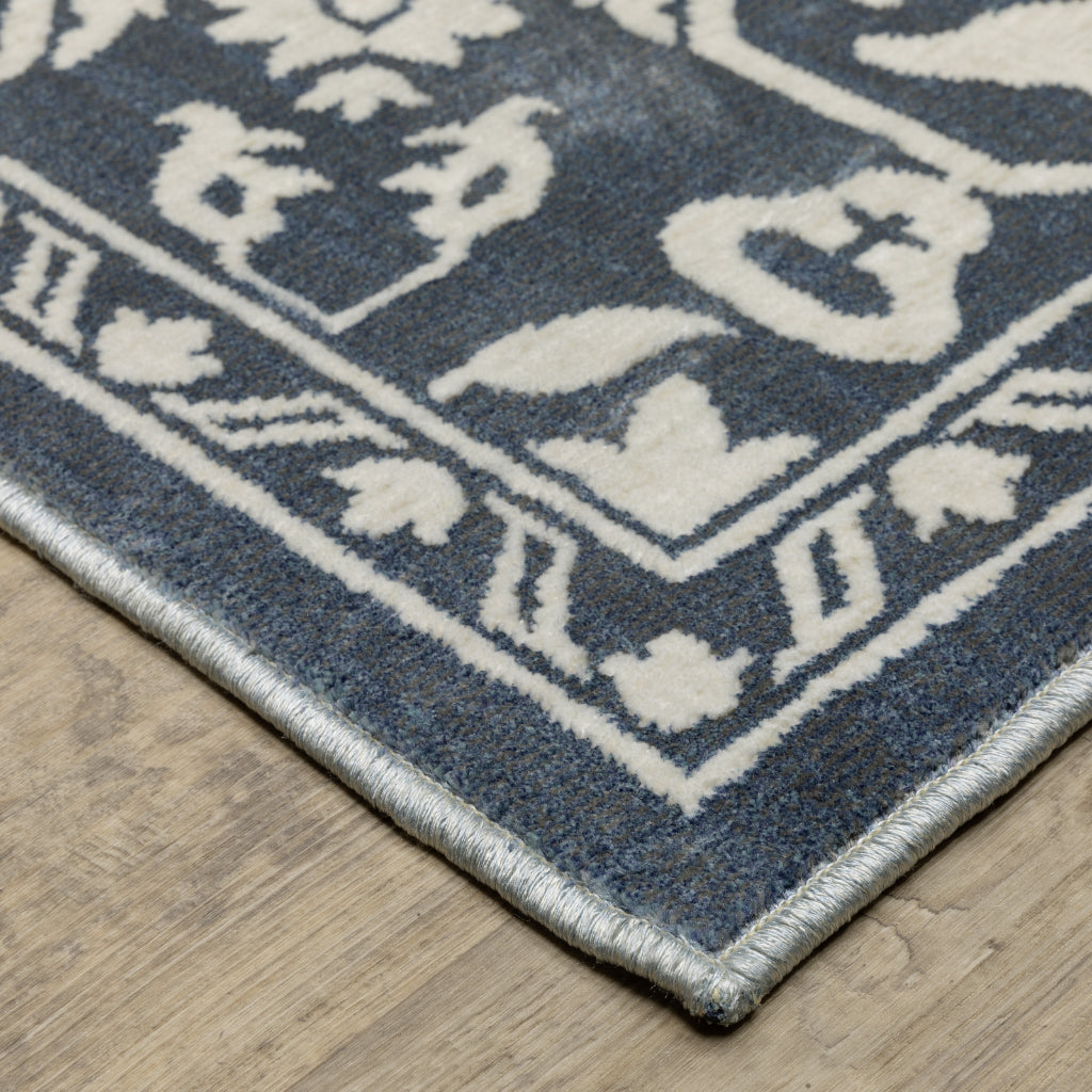 Oriental Weavers Intrigue INT10 Blue Rectangle Indoor Area Rug - Traditional Stain Resistant Low Pile Rug