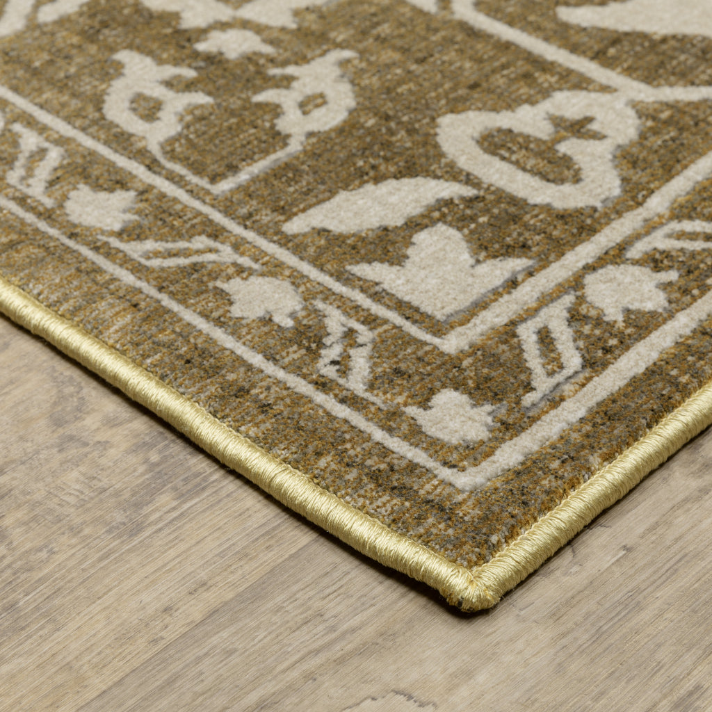 Oriental Weavers Intrigue INT11 Gold Rectangle Indoor Area Rug - Traditional Stain Resistant Low Pile Rug-