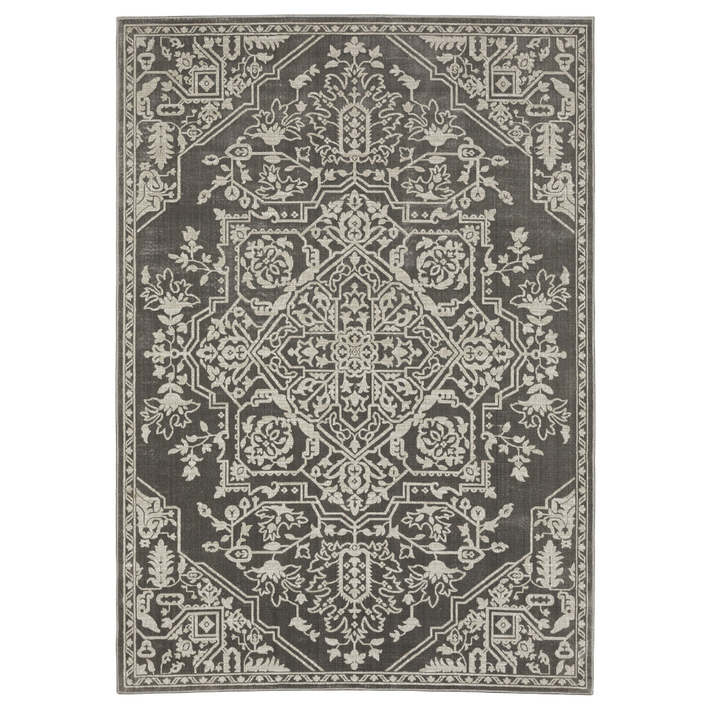 Oriental Weavers Intrigue INT12 Gray Rectangle Indoor Area Rug - Traditional Stain Resistant Low Pile Rug-