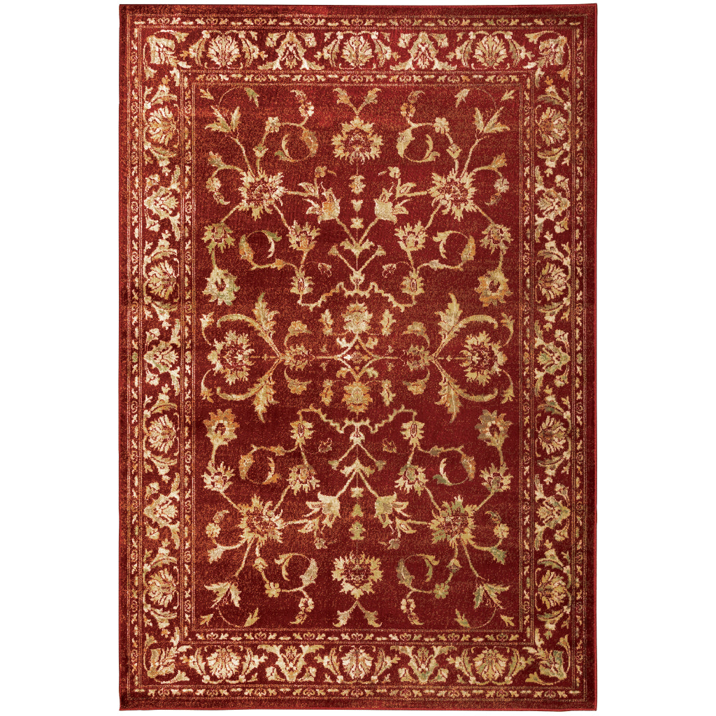 Oriental Weavers Juliette 1331S Red Rectangle Indoor Area Rug - Stain Resistant Vintage Style Rug