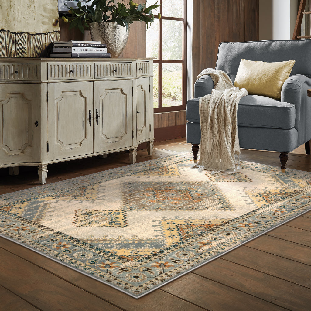 Oriental Weavers Juliette 203W3 Multicolor Rectangle Indoor Area Rug - Stain Resistant Vintage Style Rug