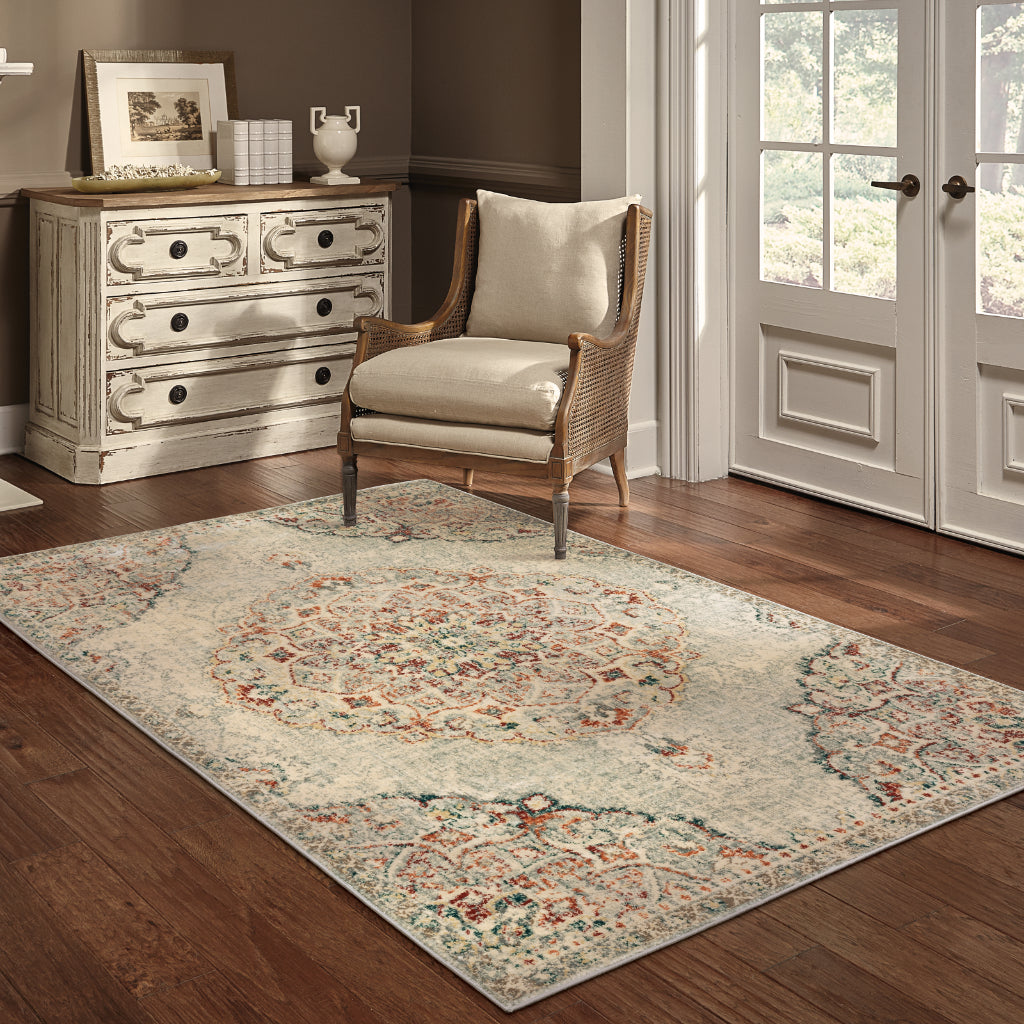 Oriental Weavers Juliette 2803H Multicolor Rectangle Indoor Area Rug - Stain Resistant Vintage Style Rug