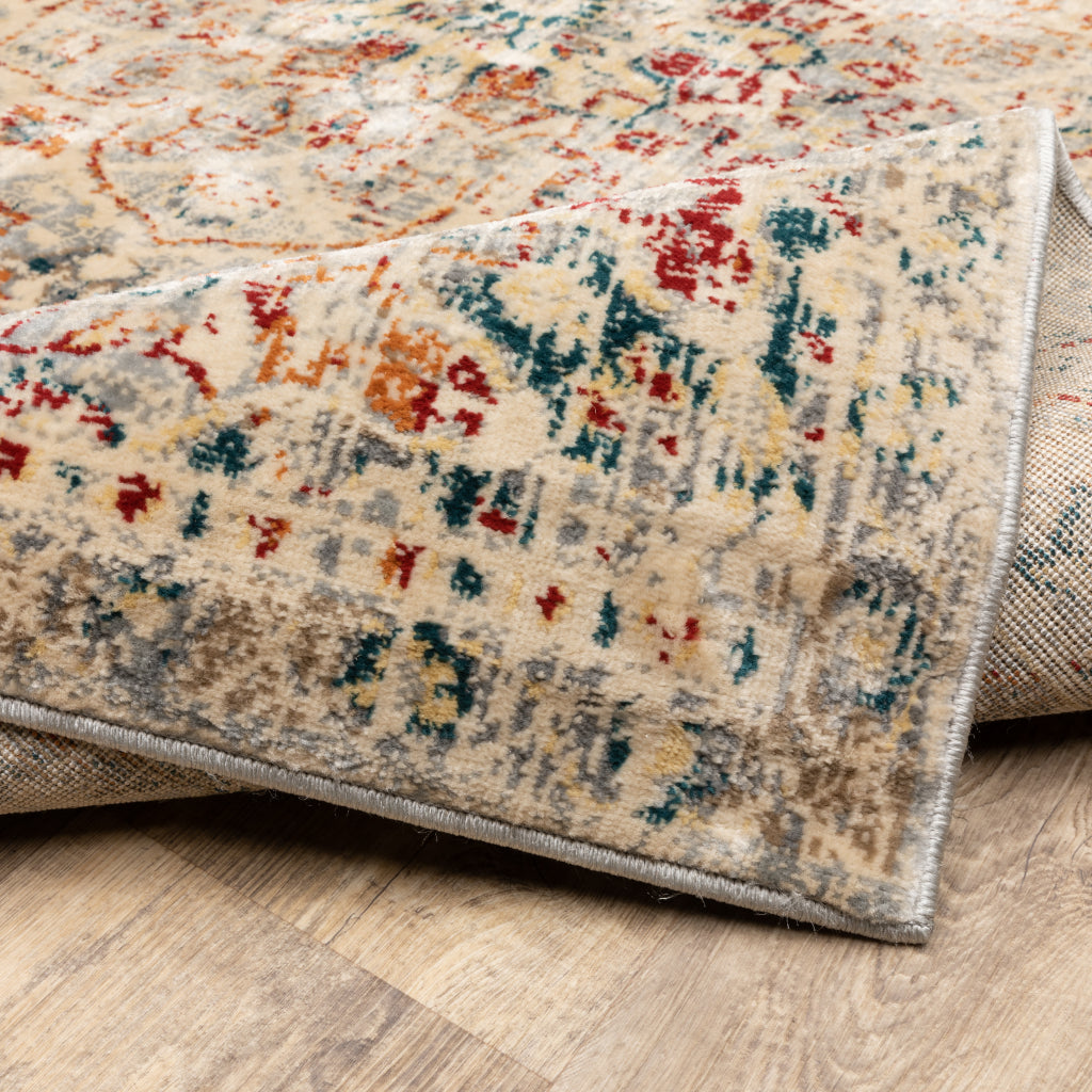 Oriental Weavers Juliette 2803H Multicolor Rectangle Indoor Area Rug - Stain Resistant Vintage Style Rug